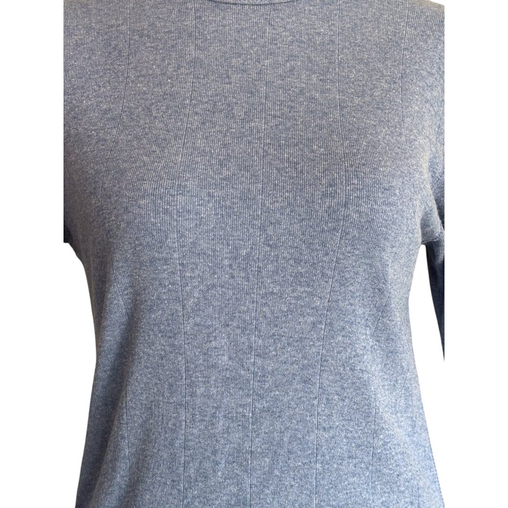 Cherokee women's heather‎ blue ribbed long sleeve t-shirt sz M - Picture 3 of 10